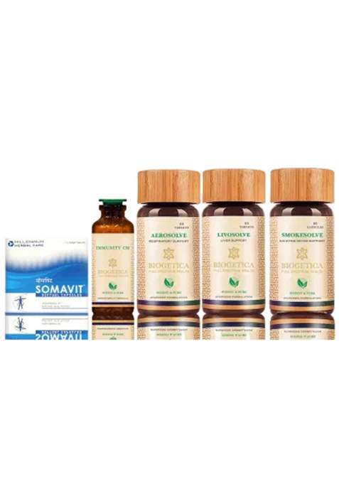 Biogetica Core Immunity Boost Kit With Lung Health And Smokesolve Formula – 40 Days