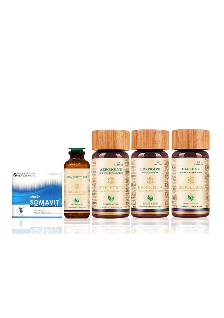 Biogetica Core Immunity Boost Kit With Lung Health And Sugar Balance Formula - Indya