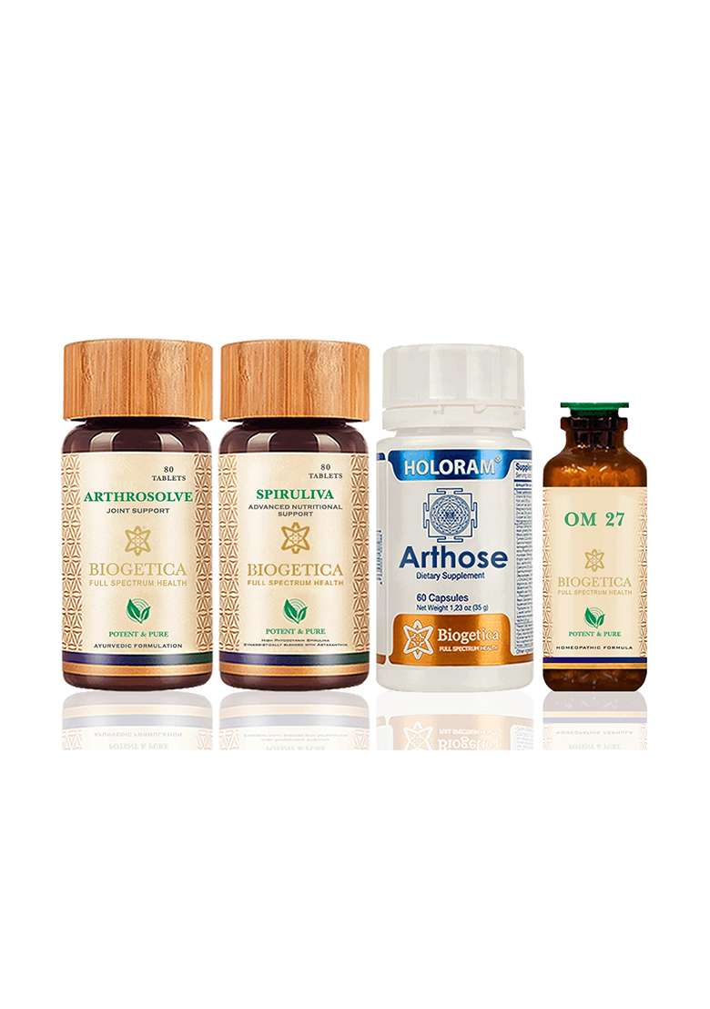 Biogetica Deliverance Kit With Arthrosolve, Arthrose, Spiruliva And Om 27 Formula - Indya