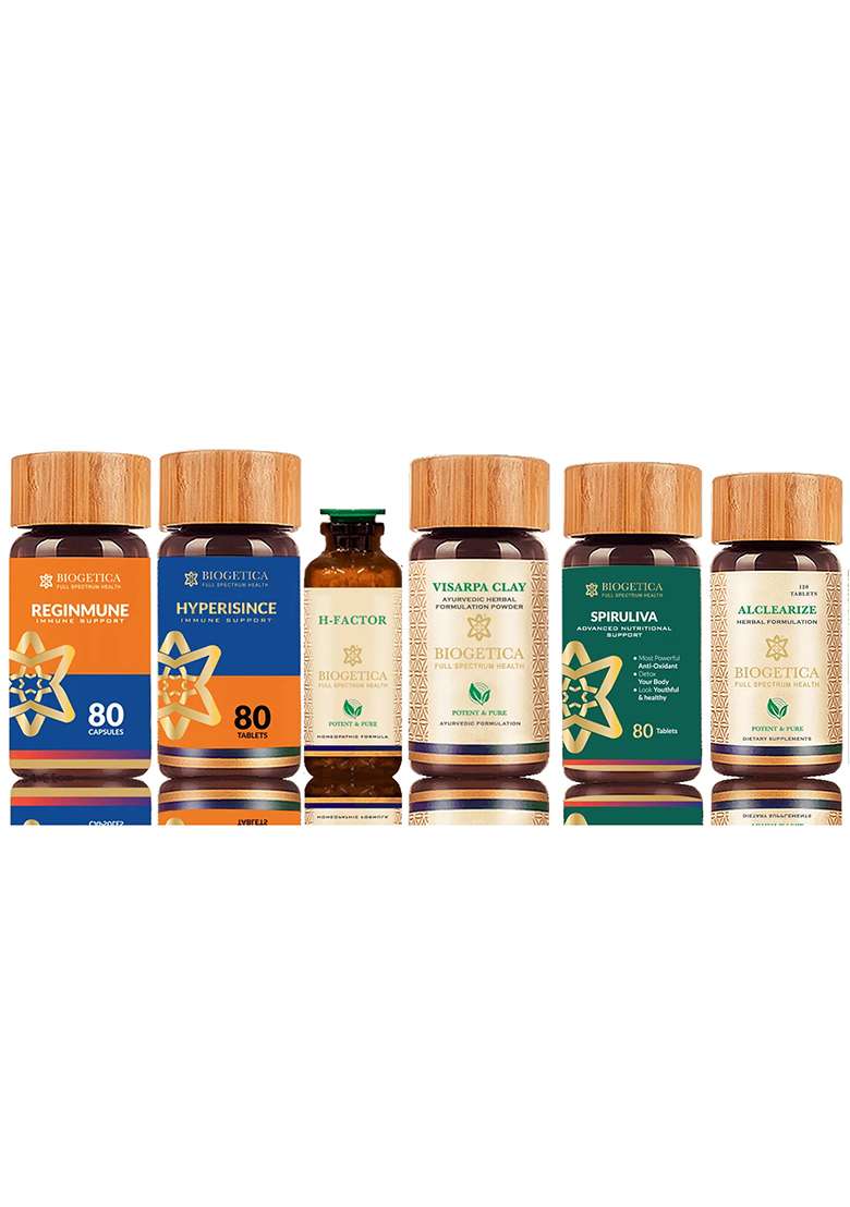 Biogetica Doctor Recommended 6 Month Supply Salvation Kit With Hypericum Mysorense, Alclearize And Homeopathic H Factor - Indya