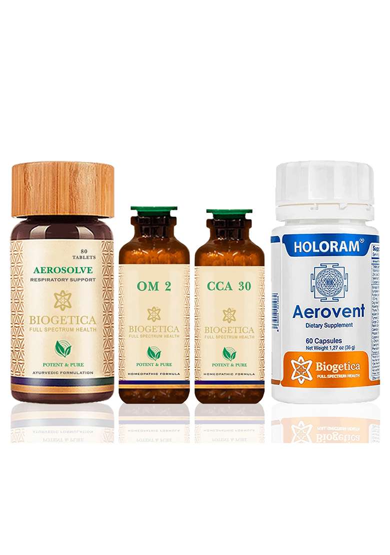 Biogetica Deliverance Respiratory Support Kit With Om2 Brc And Adhathoda Ext. – 40 Days - Indya