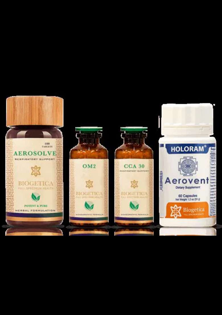 Biogetica Deliverance Respiratory Support Kit With Om2 Brc And Adhathoda Ext. – 40 Days - Indya