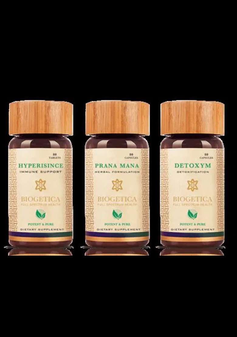 Biogetica Hyperisince, Detoxym, Prana Mana Kit-80 Days Supply - Indya