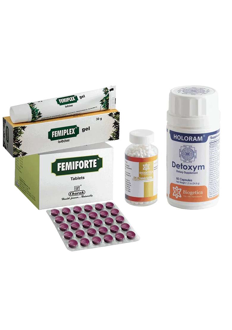 Biogetica Doctor Recommended 4 Month Supply Freedom Kit With Om 24 Formula And Leucorrsolve Tablets - Indya