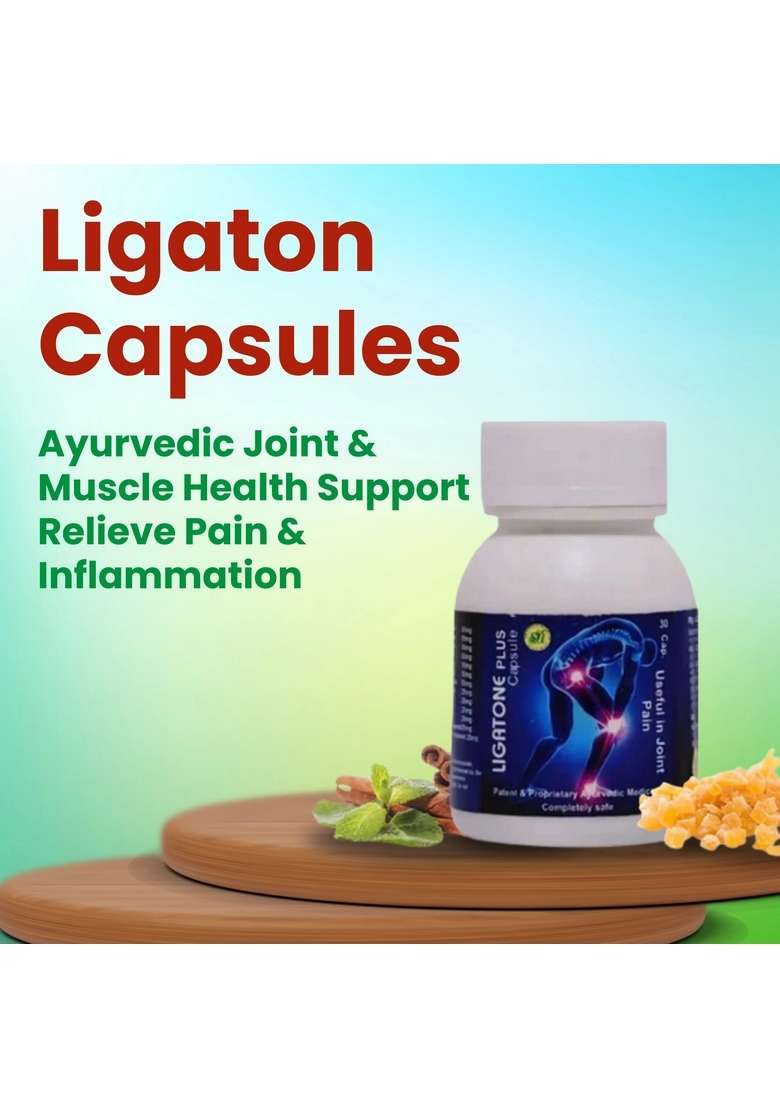 Snherbals Ligatone Capsules – Ayurvedic Joint & Muscle Health Support | Relieve Pain & Inflammation Pack of 3 - Indya
