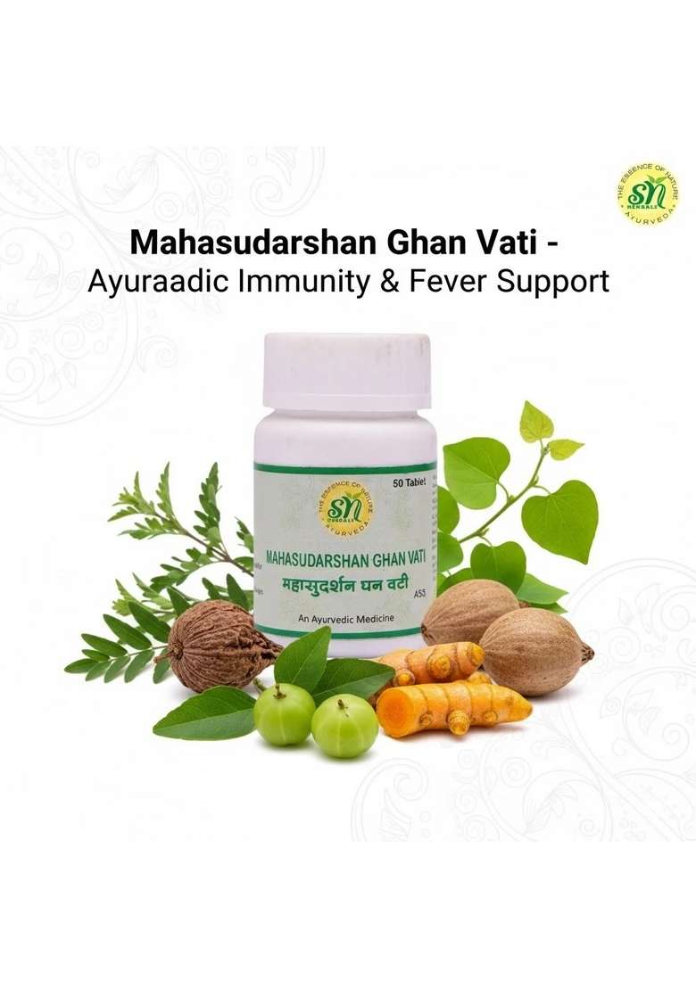 Snherbals Mahasudarshan Ghan Vati (50 Tablets) Pack Of 3 - Indya