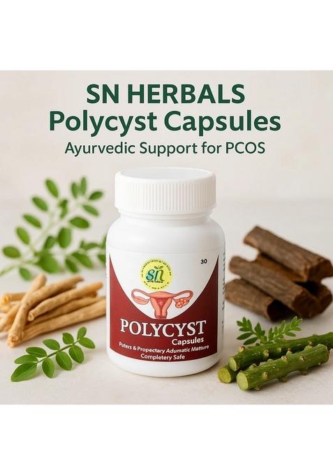 Snherbals Polycyst Capsules – Ayurvedic Solution for PCOS & Hormonal Balance Pack of 3