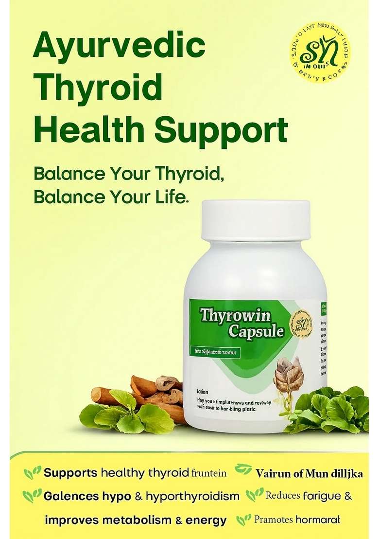 Snherbals Thyrowin Capsules – Ayurvedic Thyroid Health Support|Balance Hypo & Hyperthyroidism Pack of 3 - Indya