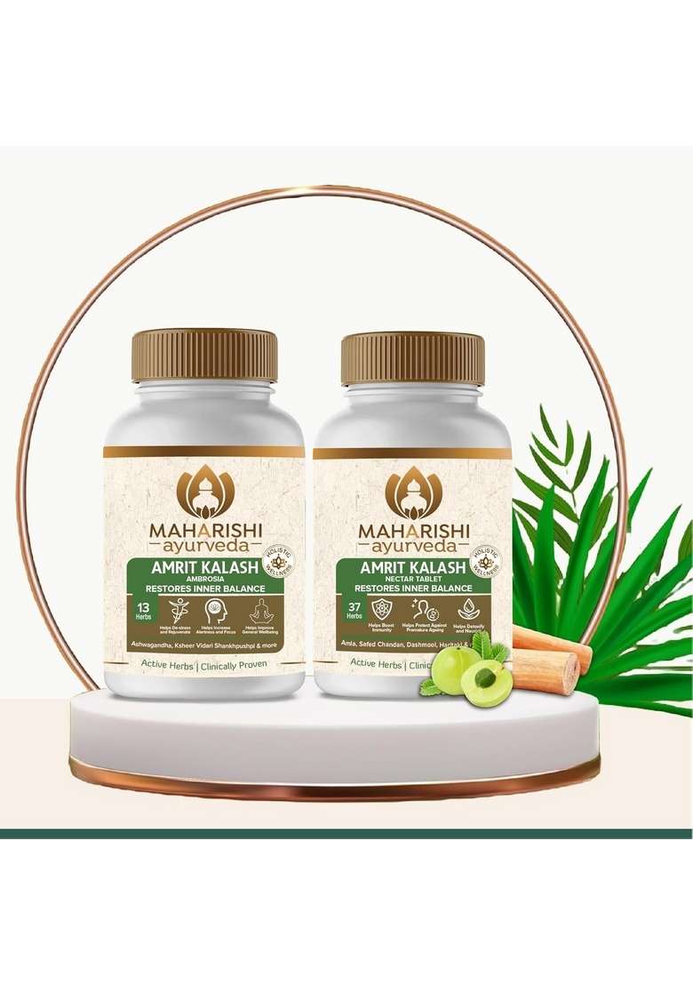 Maharishi Ayurveda Amrit Kalash | Ambrosia 60 Tablets & Nectar Sugar Free - Indya