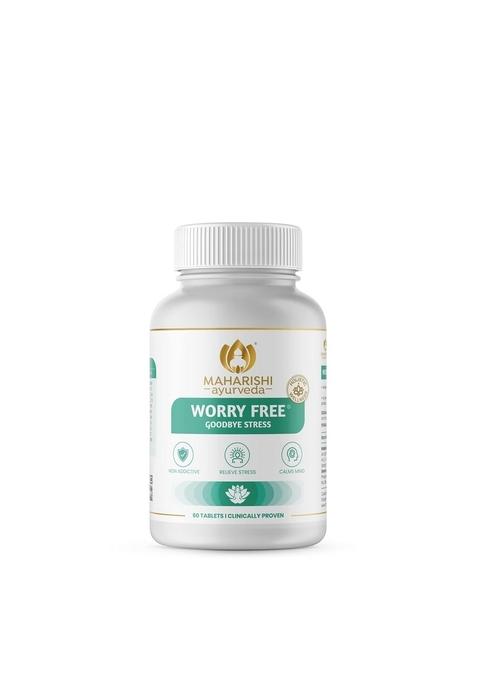 Maharishi Ayurveda Ashwagandha Worry Free Ayurvedic Tablets, Help Keeps The Mind And Body Calm Relaxed Non Addictive By 60 Tablets Pack Of 1