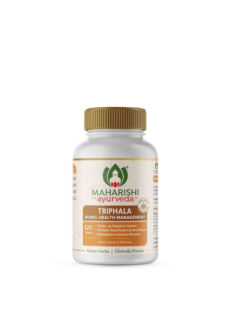 Maharishi Ayurveda Triphala Tablets 1000Mg 120 | Supports Healthy Digestion Improves Bowel Wellness| Relieves Constipation Pure Herbs Used |100% Ayurvedic (Pack Of 1)) - Indya