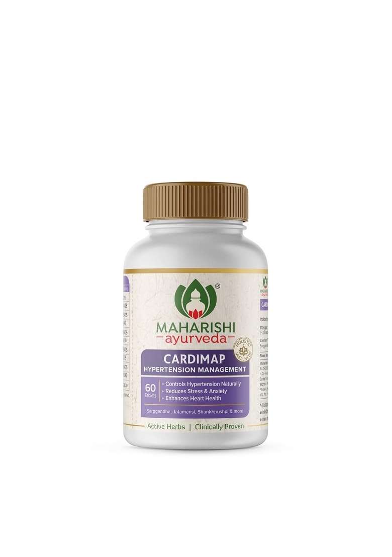 Maharishi Ayurveda Cardimap | Helps Normalises Blood Pressure Naturally Unique Formulation Synergy Of 5 Herbs 30 Days Pack (60 Tablets X 1) - Indya