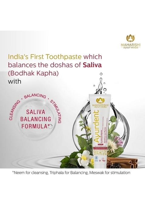 Maharishi Ayurveda Ayurdent Classic Toothpaste | Unique Saliva Balancing Formula For Toothache, Bleeding Gums, Sensitivity, Cavities, Plaque & Bad Breath Non Foaming, Sls Fluoride Free Pack Of 2