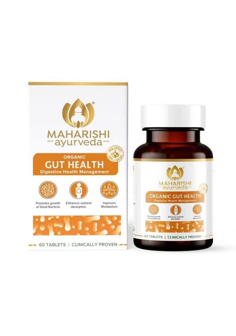 Maharishi Ayurveda Gut Health Tablets - 100% Ayurvedic & Organic | Enhance Nutrient Absorption Digestion For Overall 60 (Pack Of 1) - Indya