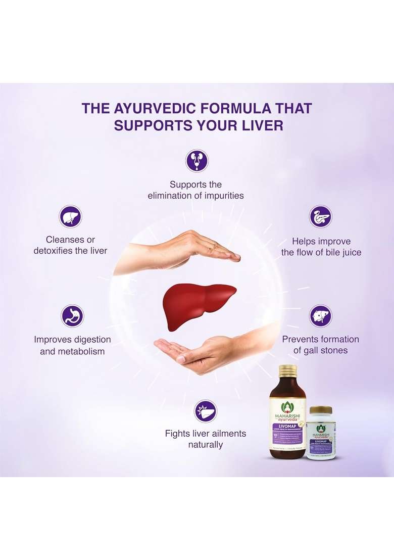 Maharishi Ayurveda Livomap | Liver Care And Support Supplement Tonic Helps Rejuvenate The Function Clinically Tested 200Ml - Indya