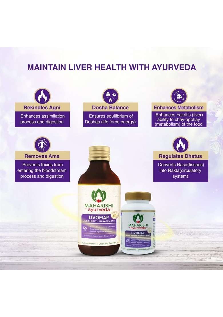Maharishi Ayurveda Livomap | Liver Care And Support Supplement Tonic Helps Rejuvenate The Function Clinically Tested 200Ml - Indya