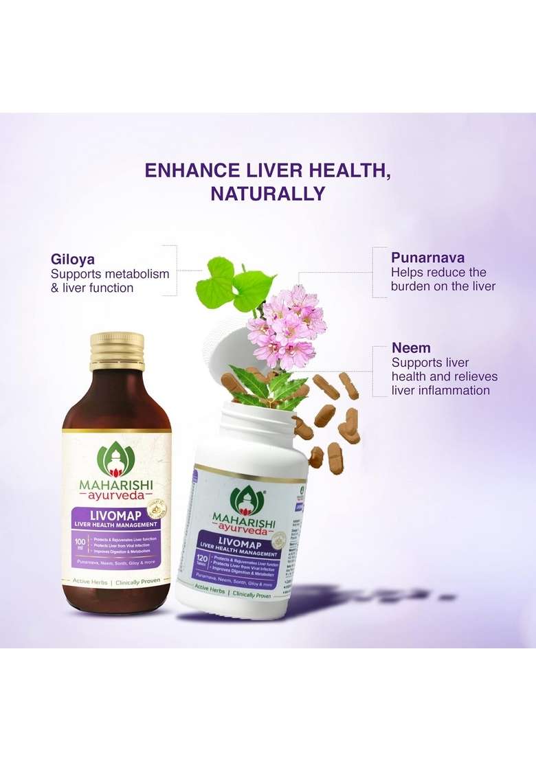 Maharishi Ayurveda Livomap | Liver Care And Support Supplement Tonic Helps Rejuvenate The Function Clinically Tested 200Ml - Indya