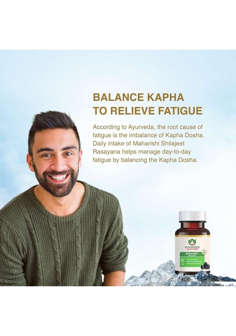 Maharishi Ayurveda Shilajeet Rasayana 500 Mg | Natural & Pure Shilajit For Strength, Stamina Endurance 60 Tablets Pack - Indya