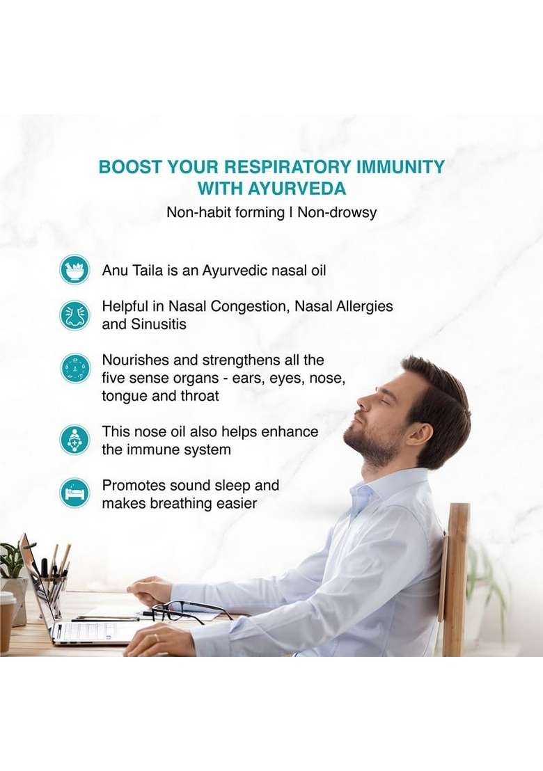 Maharishi Ayurveda Anu Taila - Nasal Congestion Relief Oil | Migraine & Sinusitis Treatment Improve Sensory Perception Herbal Formula 10 Ml (Pack Of 3) - Indya