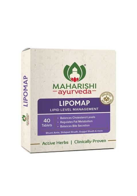 Maharishi Ayurveda Lipomap | Ayurvedic Medicine For Cholesterol Management| Highly Effective Herbs Assists In Managing Daily Stress 40 Tablets Pack Of 1