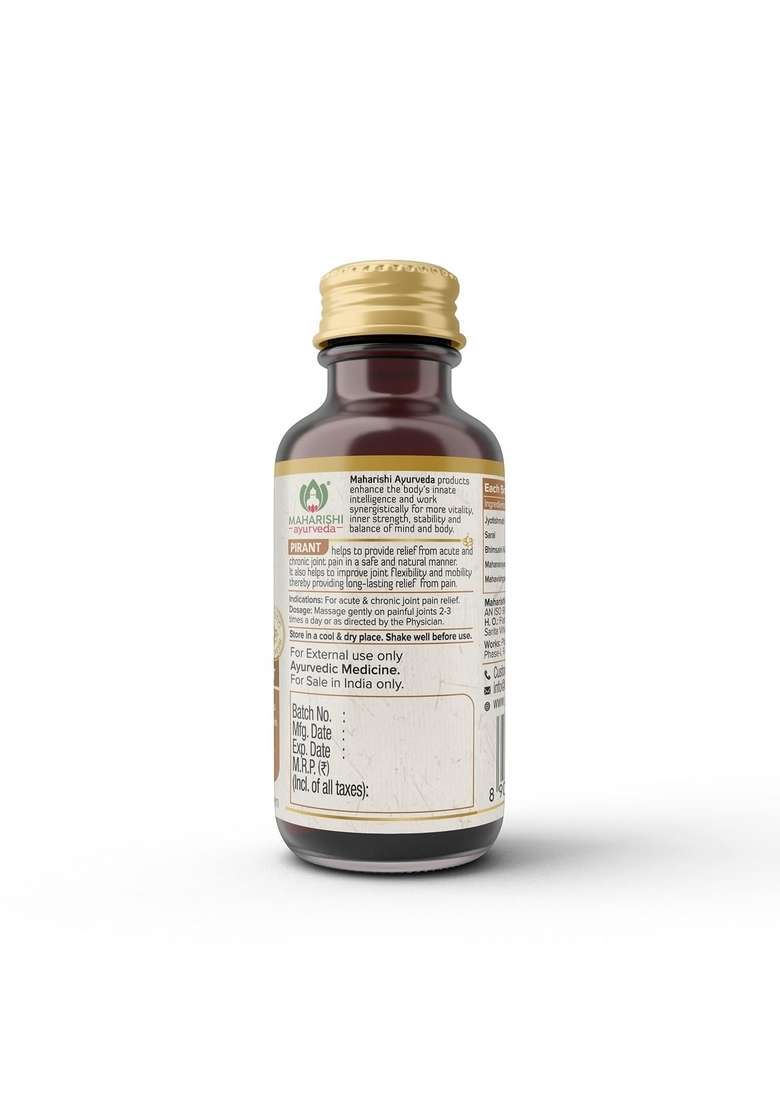 Maharishi Ayurveda Pirant Oil - Ayurvedic Massage For Joint And Muscle Pain Relief -50Ml - Indya