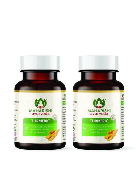 Maharishi Ayurveda 100% Organicturmeric Capsules 500 Mg |Boosts Immunity | Joint Support Anti-Inflammatory Supports Skin Health 60