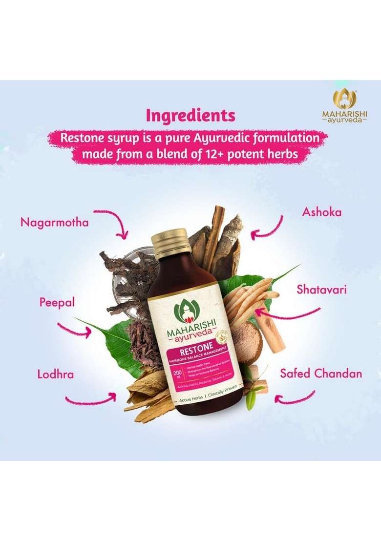 Maharishi Ayurveda Restone Syrup - Natural Supplement For Women With 15+ Herbs | Ideal Women