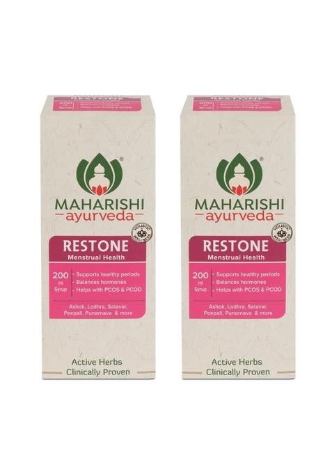 Maharishi Ayurveda Restone Syrup - Natural Supplement For Women With 15+ Herbs | Ideal Women'S Health And Wellness Synergistic Combination Of Time-Tested 200 Ml (Pack 2)