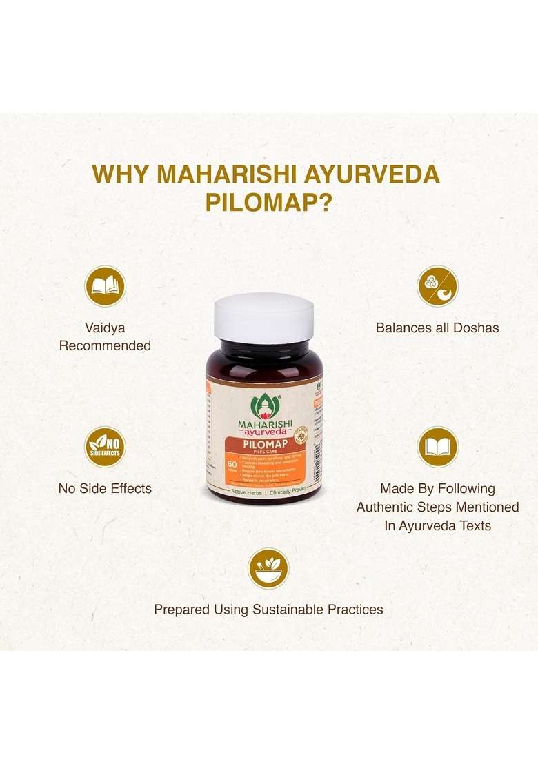 Maharishi Ayurveda Pilomap | 100% Herbal 60 Tablets Pack Of 1 - Indya