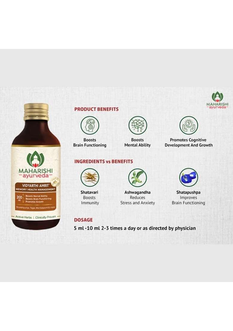 Maharishi Ayurveda Vidyarthi Amrit 200 Ml Pack Of 2 - Indya