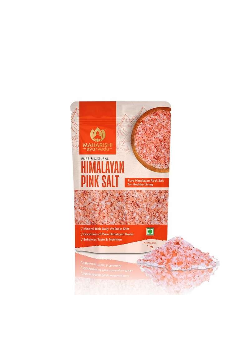 Maharishi Ayurveda Himalayan Pink Salt - 1000Mg | Pack Of 1 Pure & Natural Mineral Rich Goodness Rocks Enhanced With Taste And Nutrition - Indya
