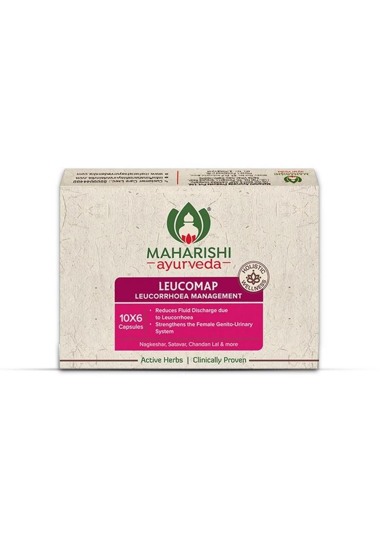 Maharishi Ayurveda Leucomap Leucorrhea Capsules| For White Discharge | Helps With Uti And Yeast Infection Reduces Itching, Burning, Odour Balances Ph Nagkeshar, Satavar, Imli, Jeera Safed (60 Tablets Pack Of 1)