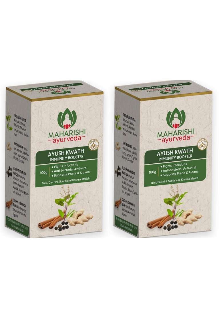 Maharishi Ayurveda Ayush Kwath Powder | Kadha Immunity Booster, Ayurvedic Recipe With Goodness Of Tulsi, Kali Mirch, Sunthi And Dalchini (Pack 2) - Indya