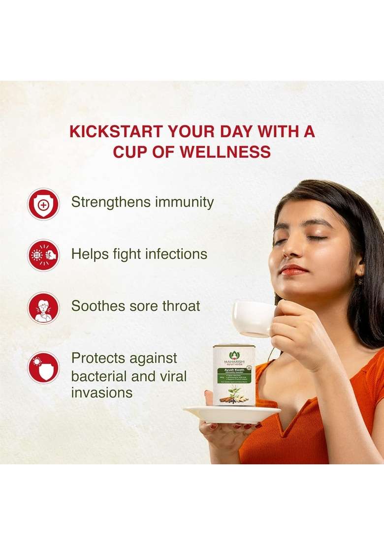 Maharishi Ayurveda Ayush Kwath Powder | Kadha Immunity Booster, Ayurvedic Recipe With Goodness Of Tulsi, Kali Mirch, Sunthi And Dalchini (Pack 2) - Indya