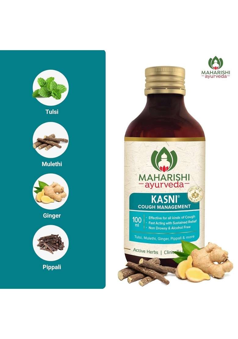 Maharishi Ayurveda Ayush Kwath Powder And Cough Syrup | Kadha Immunity Booster, Ayurvedic Recipe With Goodness Of Tulsi, Kali Mirch, Sunthi Dalchini (Syrup 100Ml + 100G) - Indya