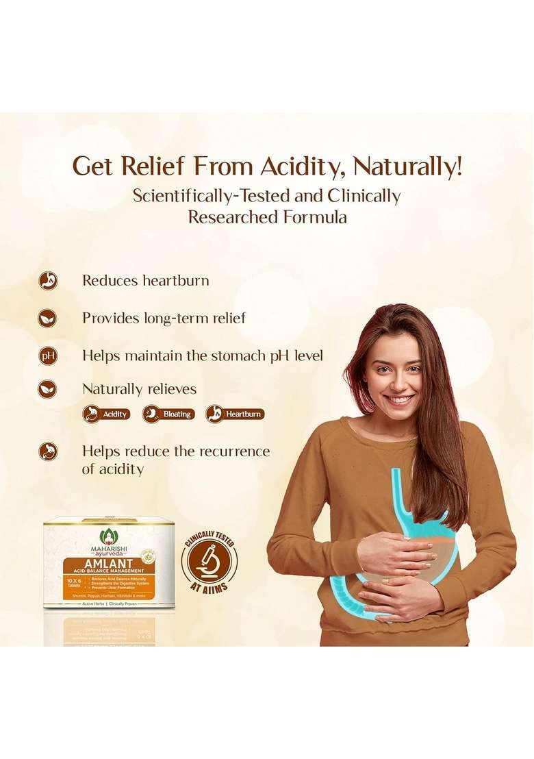 Maharishi Ayurveda Amlant Acid Balance Management- Pack Of 4 X 10 * 6 Tab - Indya