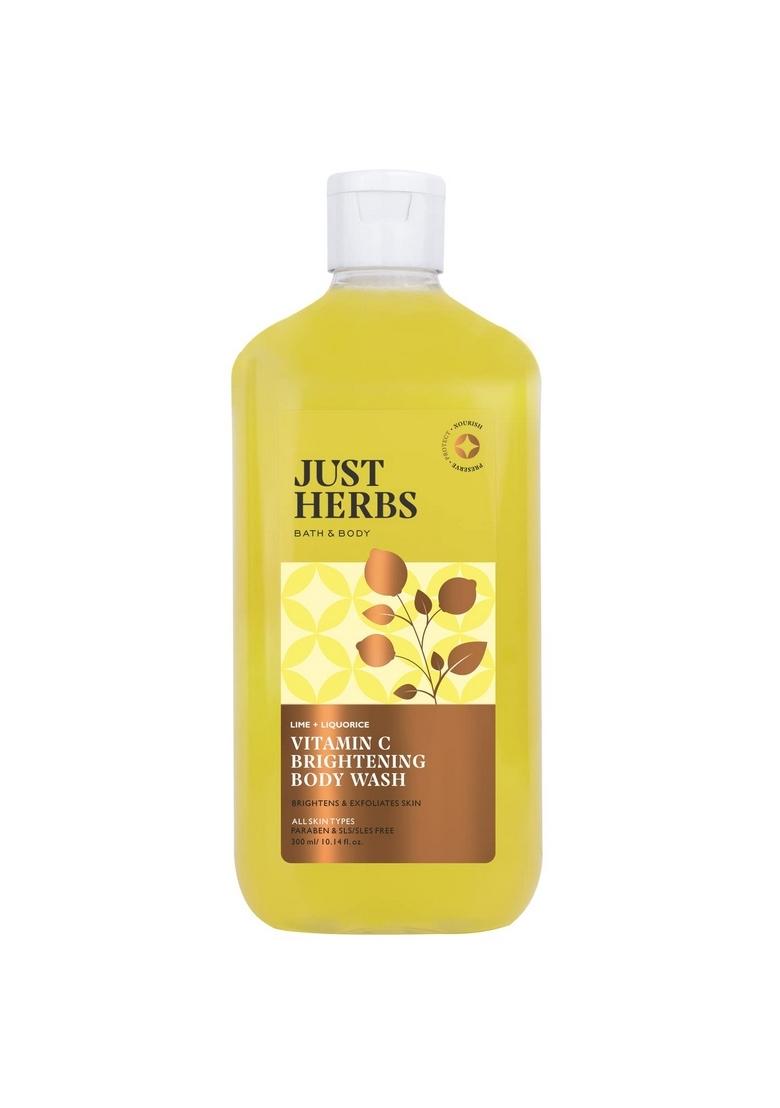 Just Herbs Vitamin C Brightening Body Wash With Lime And Liquorice For Men & Women | Hydrates Skin, Reduces Hyperpigmentation Maintains Ph Level Suits All Skin Types- 300 Ml