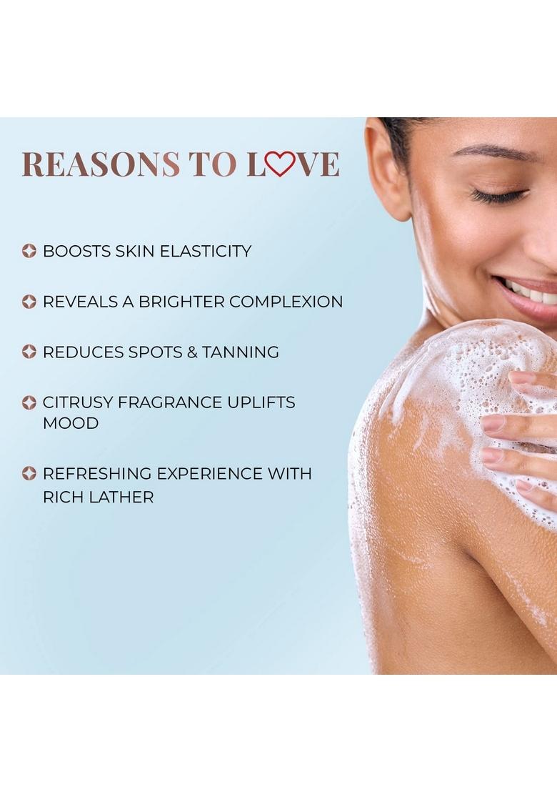 Just Herbs Vitamin C Brightening Body Wash With Lime And Liquorice For Men & Women | Hydrates Skin, Reduces Hyperpigmentation Maintains Ph Level Suits All Skin Types- 300 Ml