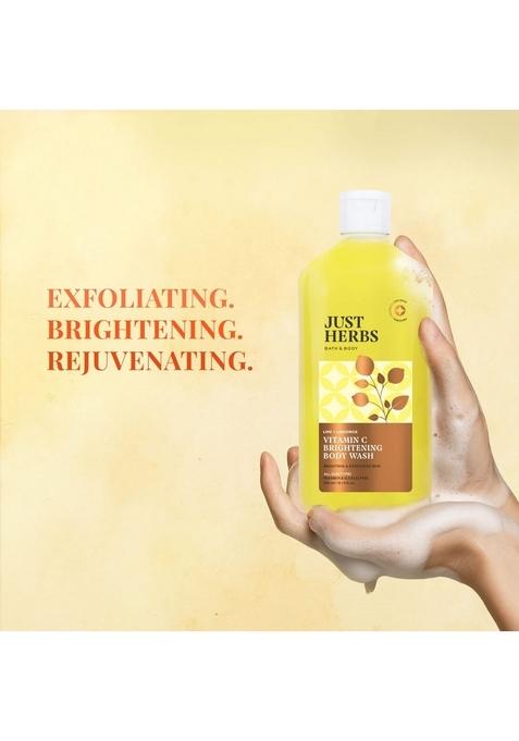 Just Herbs Vitamin C Brightening Body Wash With Lime And Liquorice For Men & Women | Hydrates Skin, Reduces Hyperpigmentation Maintains Ph Level Suits All Skin Types- 300 Ml