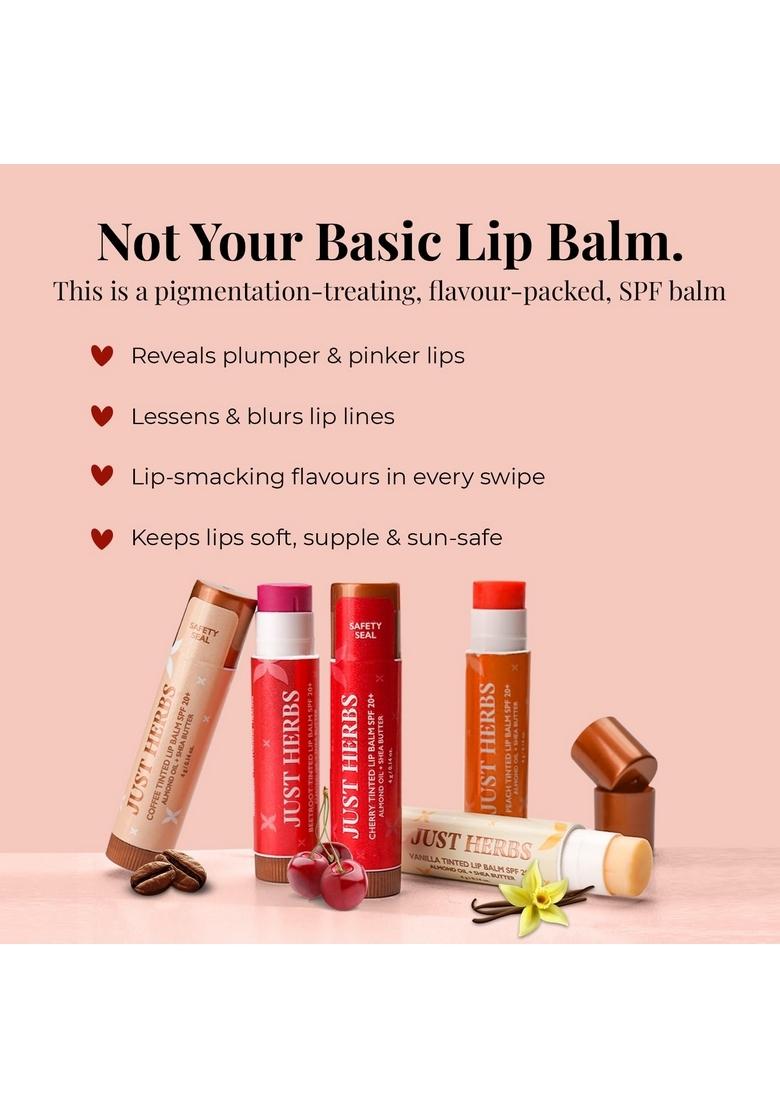 Just Herbs Tinted Lip Balm For Men And Women With Spf 20+ Dark Lips To Lighten 4 G
