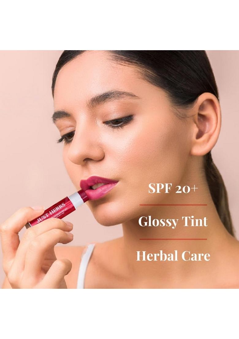Just Herbs Tinted Lip Balm For Men And Women With Spf 20+ Dark Lips To Lighten 4 G