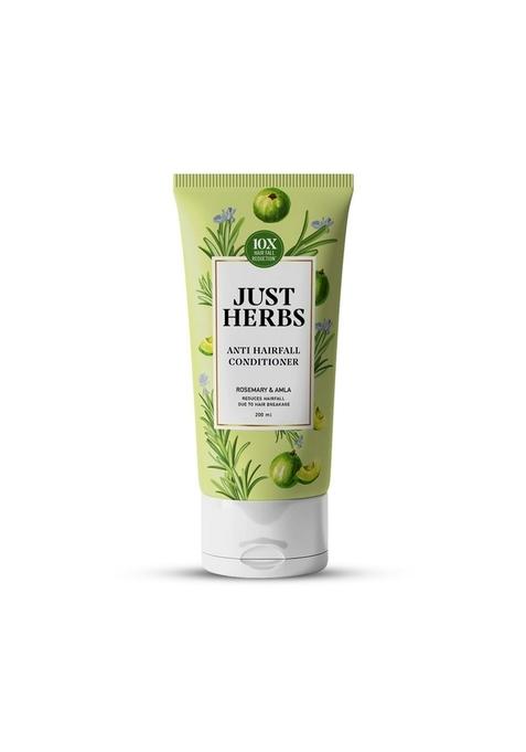Just Herbs Anti Hairfall Conditioner | Rosemary, Amla & 14 Reduces Hair Fall By 10X Controls Frizz Ayurvedic For All Types - 200Ml