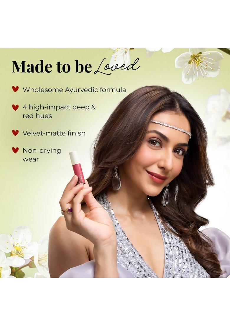 Just Herbs Herb Enriched Matte Liquid Lipstick | Set Of 4 Ayurvedic For Women Hydrating & Lightweight Long Lasting (Deeps And Reds)