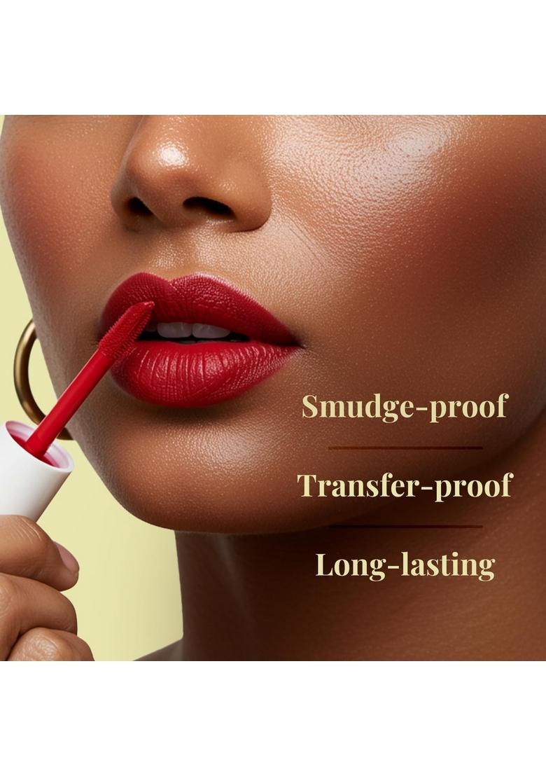 Just Herbs Herb Enriched Matte Liquid Lipstick | Set Of 4 Ayurvedic For Women Hydrating & Lightweight Long Lasting (Deeps And Reds)