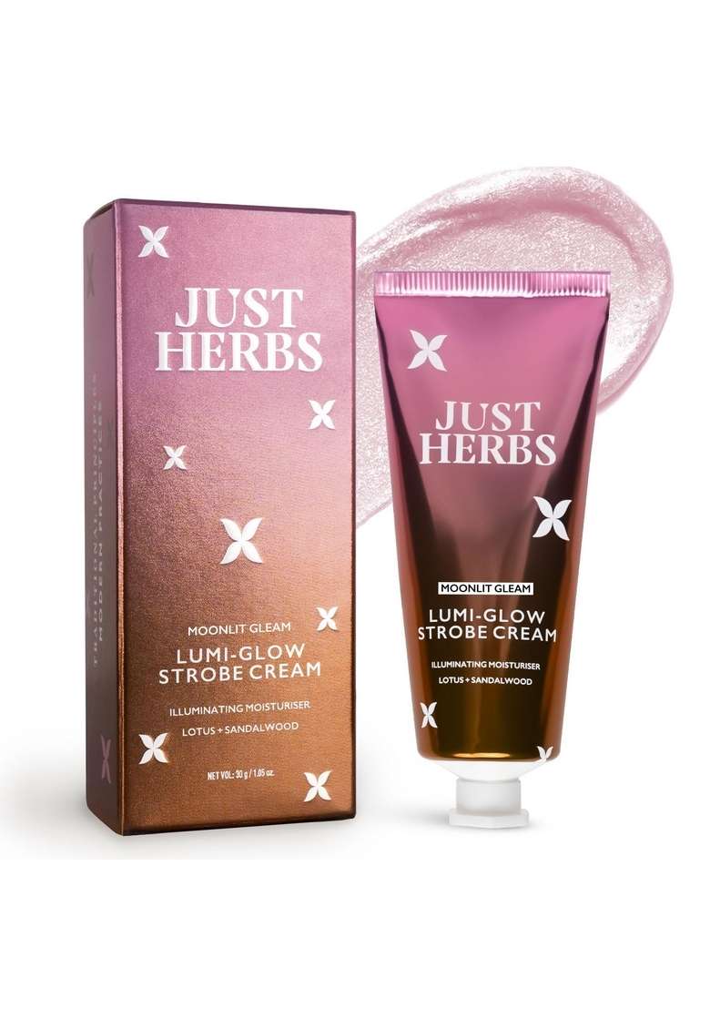 Just Herbs Lumi Glow Strobe Cream With Lotus & Sandalwood - Indya