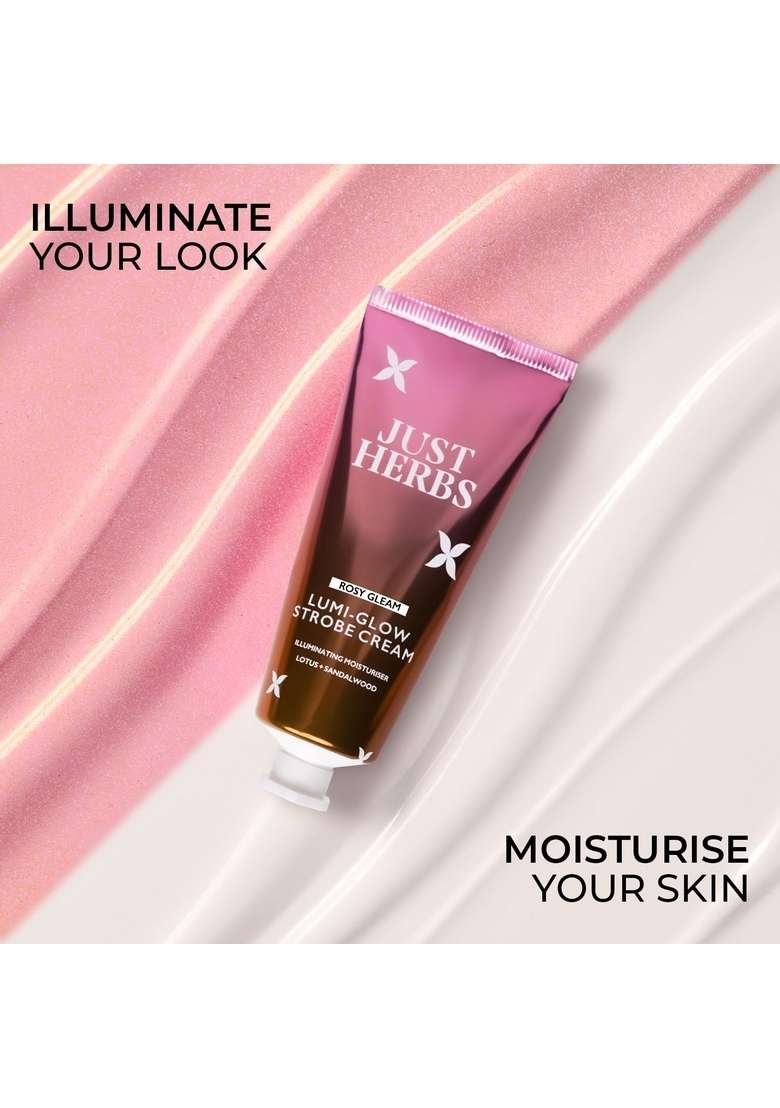 Just Herbs Lumi Glow Strobe Cream With Lotus & Sandalwood - Indya