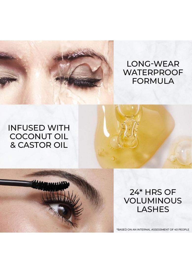 Just Herbs Serum Infused Volume Boost Mascara Highly Pigmented Waterproof Long Lasting 8Ml