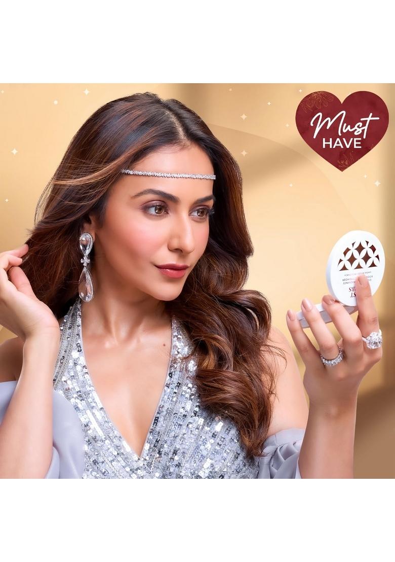 Just Herbs Oil Control Radiance Booster Age Defying Compact Powder For Face Makeup 9G