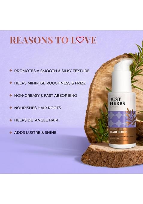 Just Herbs Rosemary Bhringraj Hair Serum For Silky & Smooth | Helps Nourish And Improve Health No Harmful Parabens Or Silicons 80 Ml