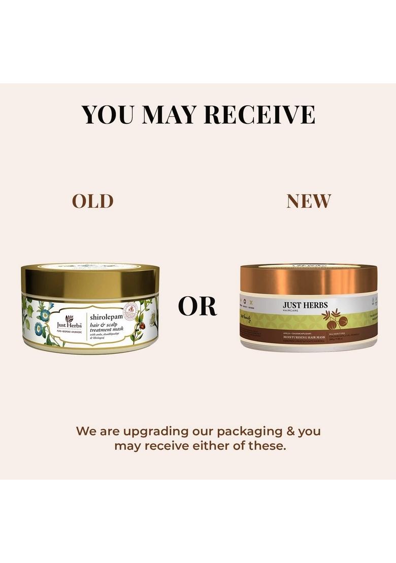 Just Herbs Ayurvedic Shirolepam Hair & Scalp Treatment Mask Cream For Growth, Hairfall Damaged Hair- Paraben Silicon Free Men Women 200G